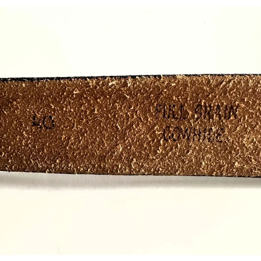 Grandpa Fishing Belt Mens Size 40 Brown Tooled Cowhide Leather Fish